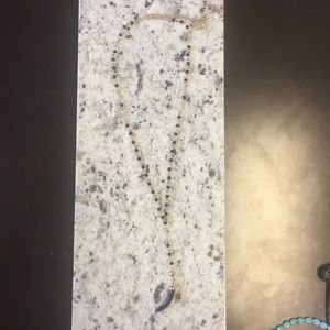 Dainty Black and gold Horn Charm beaded Necklace